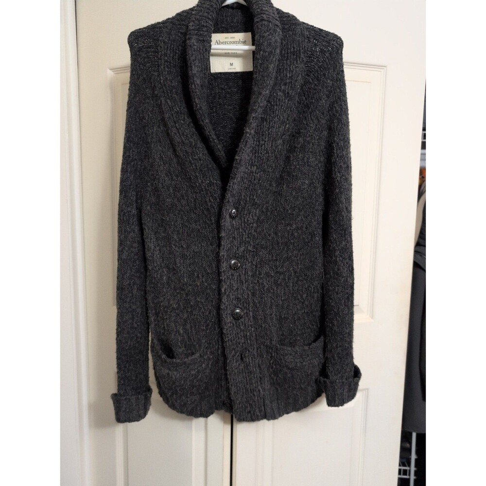 Abercrombie and Fitch Cardigan Front Pocket Grey Button up Sweaters Women M